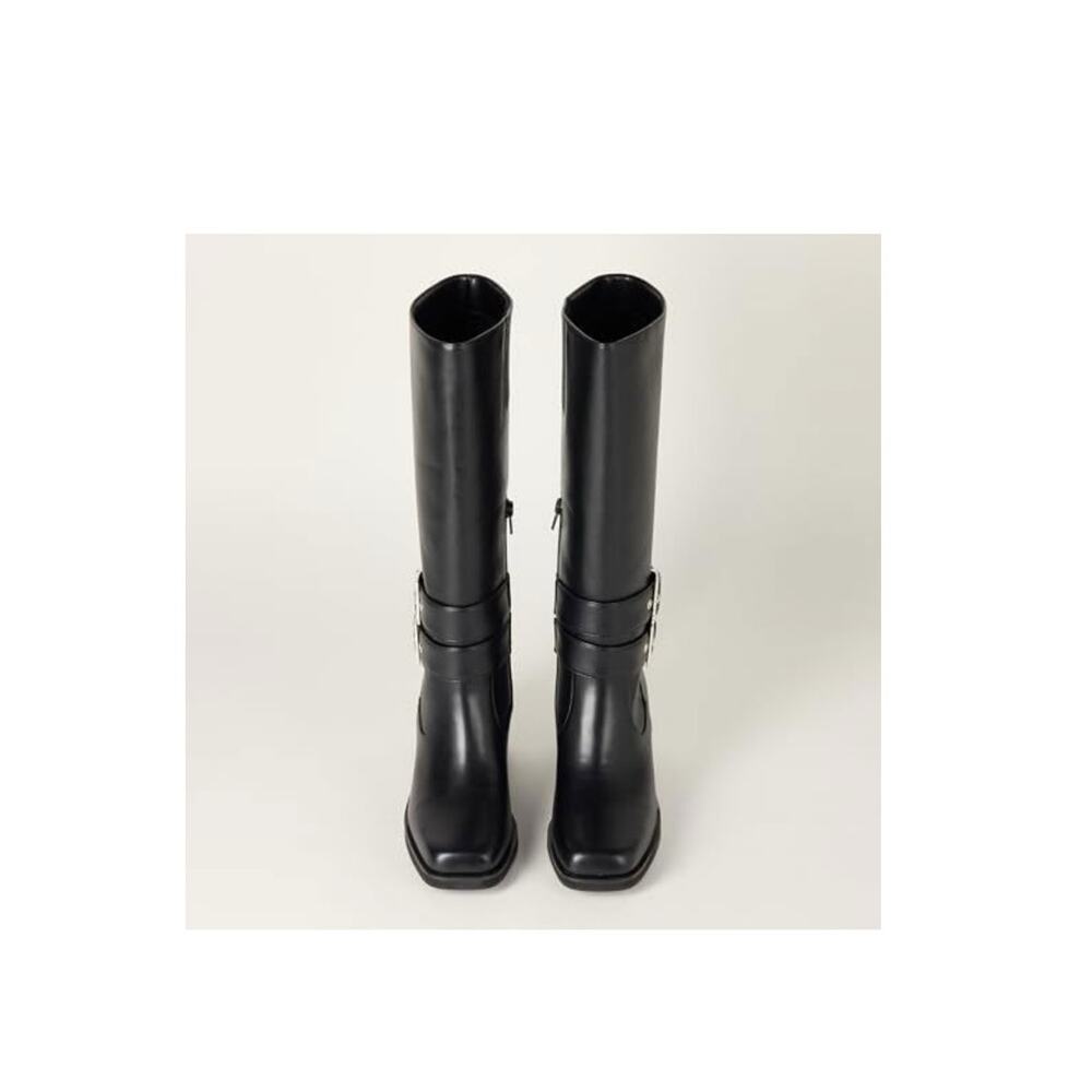 NIB-The Drop Women's Sage Tall Biker Boot w/ Buckles Backl Size 9 NEW - Picture 2 of 13